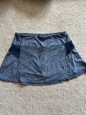 Head Navy Heather Athletic Skirt with Mesh Panels